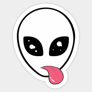 Alien Showing Tongue Sticker